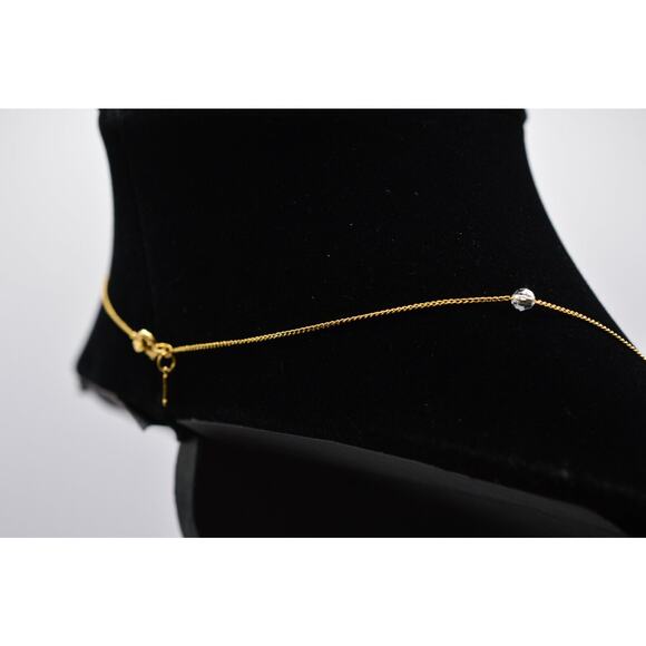 Trifari Vintage Station Necklace Gold Chain Clear Crystal Beaded Signed Bin6B - Picture 5 of 12